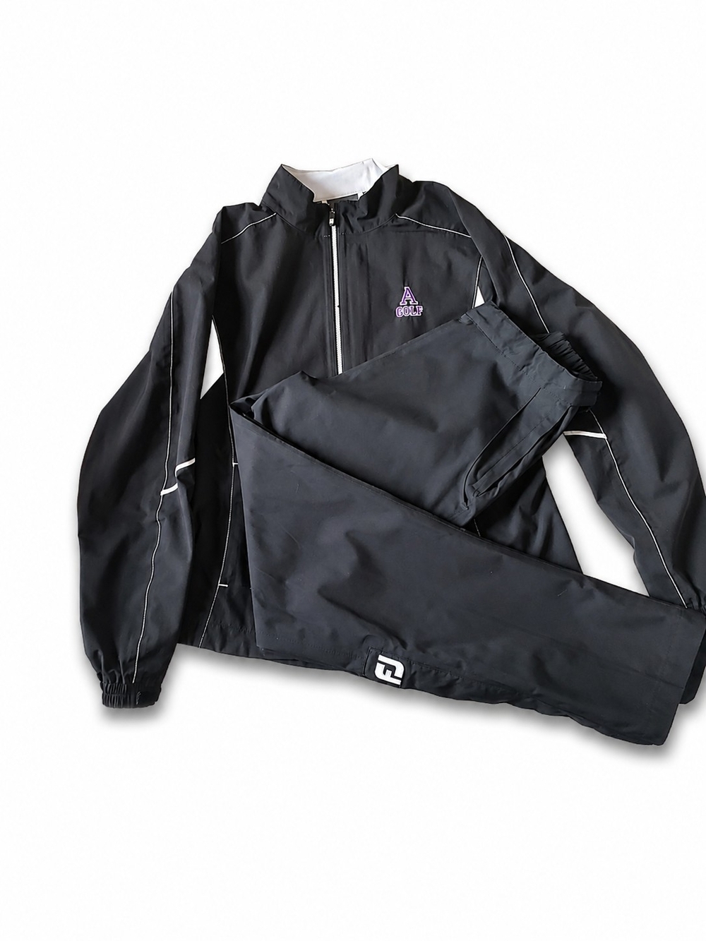 FootJoy DryJoys Women's Rain Suit - Golf Apparel Small - Black - 2 Piece